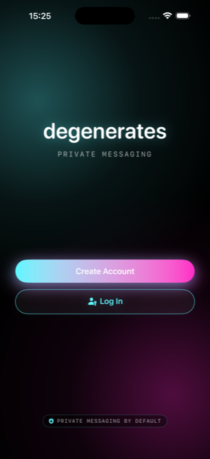 degenerates login screen with create account and log in actions